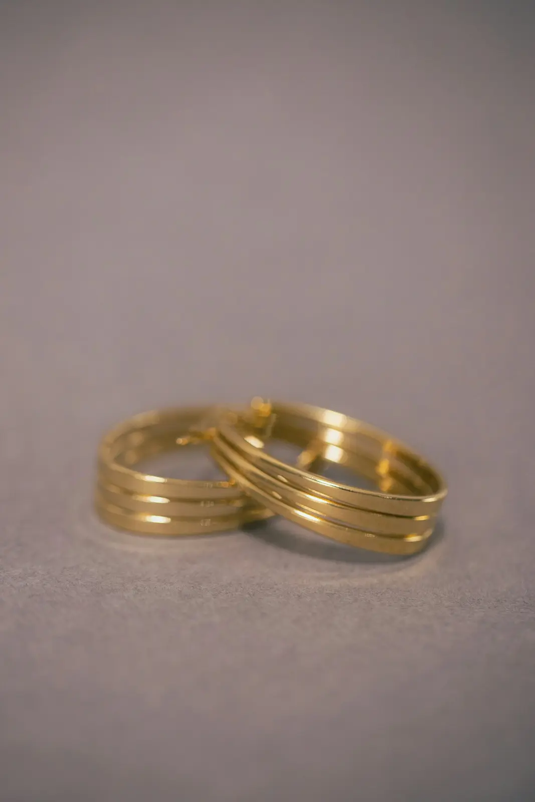 Polished gold rings grouped together